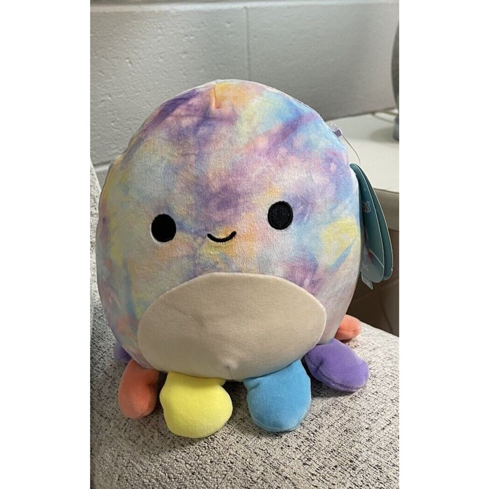 Squishmallows Official 8 inch Pedi the Rainbow Tie-Dye Octopus